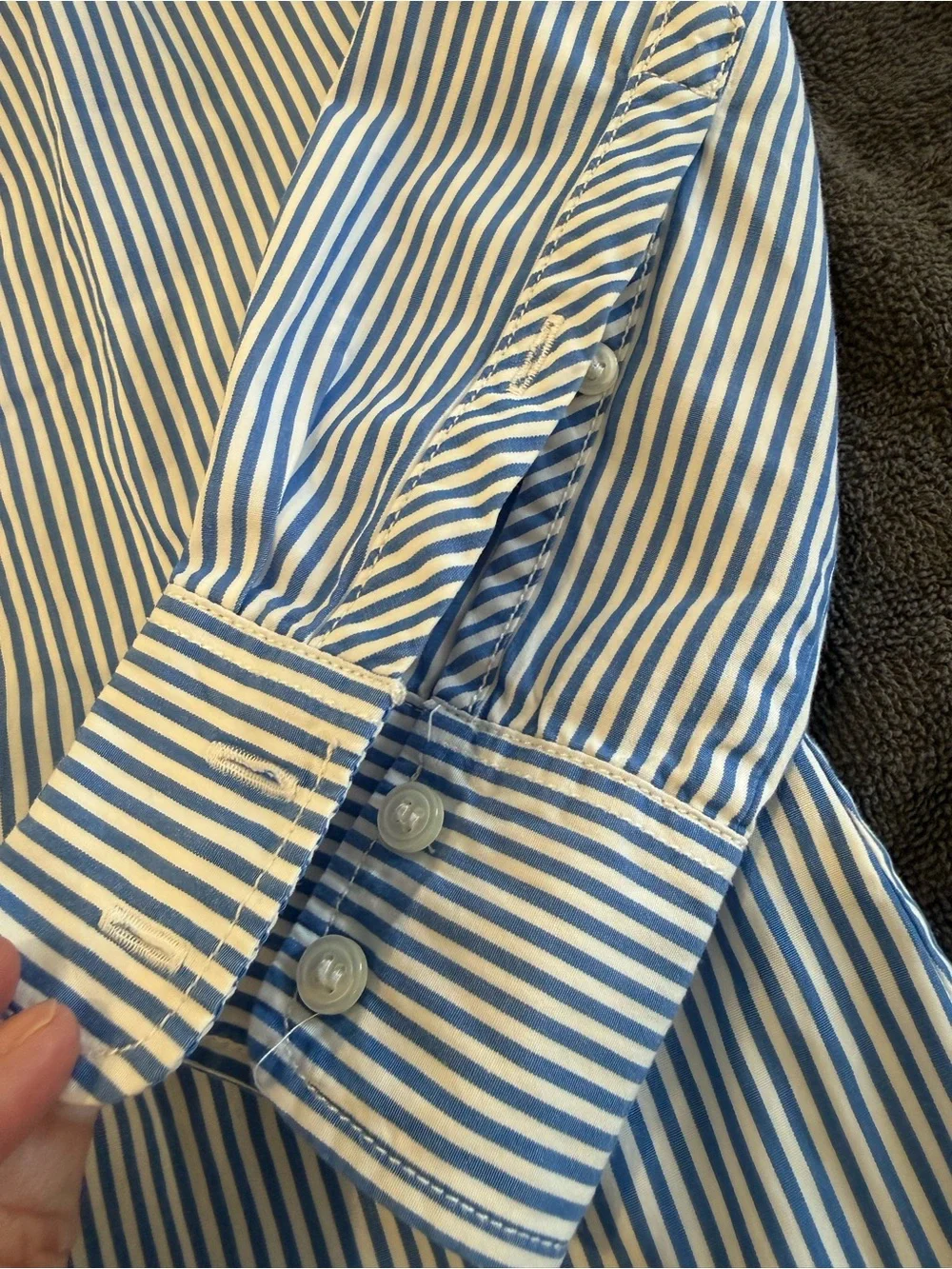 J. Crew women’s Blue and White Pinstripe Button-Down Shirt